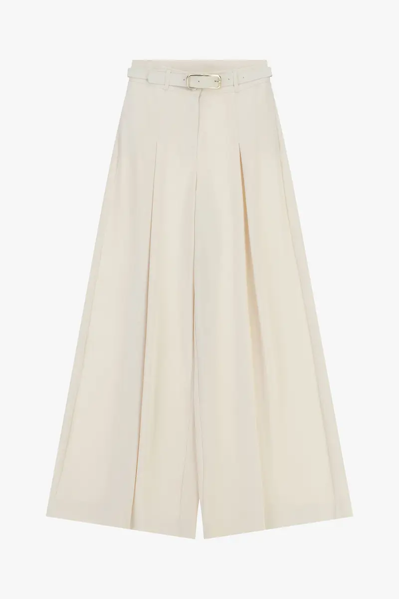 Pantaloni palazzo a vita alta con cintura Zinco