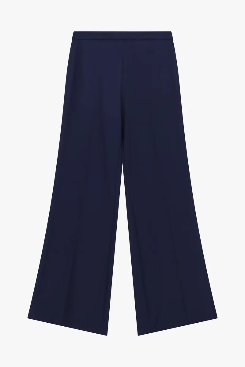 Pantaloni palazzo a vita alta con gamba ampia Blu