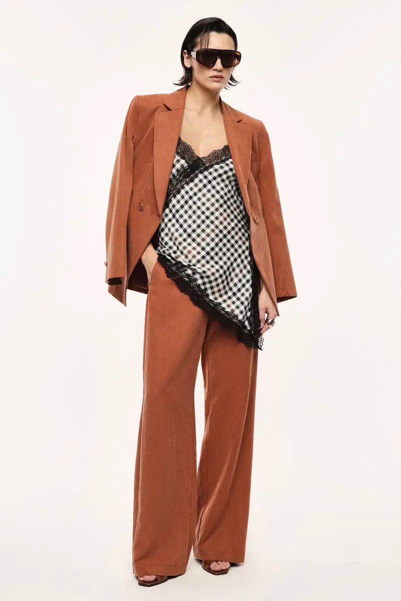 Pantaloni palazzo a vita alta con gamba ampia Brick miniatura 2