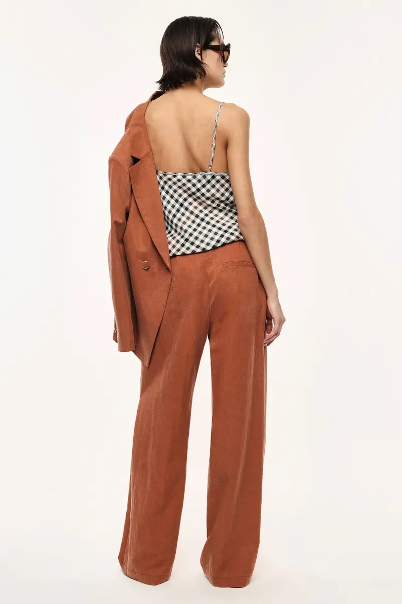 Pantaloni palazzo a vita alta con gamba ampia Brick miniatura 3