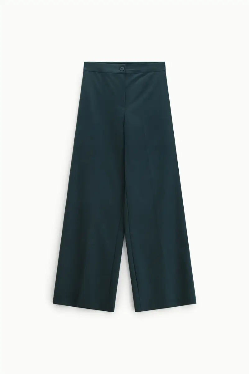 Pantaloni palazzo a vita alta con gamba ampia Forest green