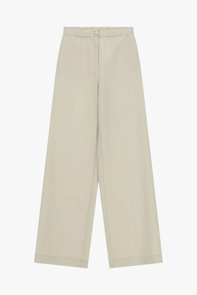 Pantaloni palazzo a vita alta con gamba ampia Sand