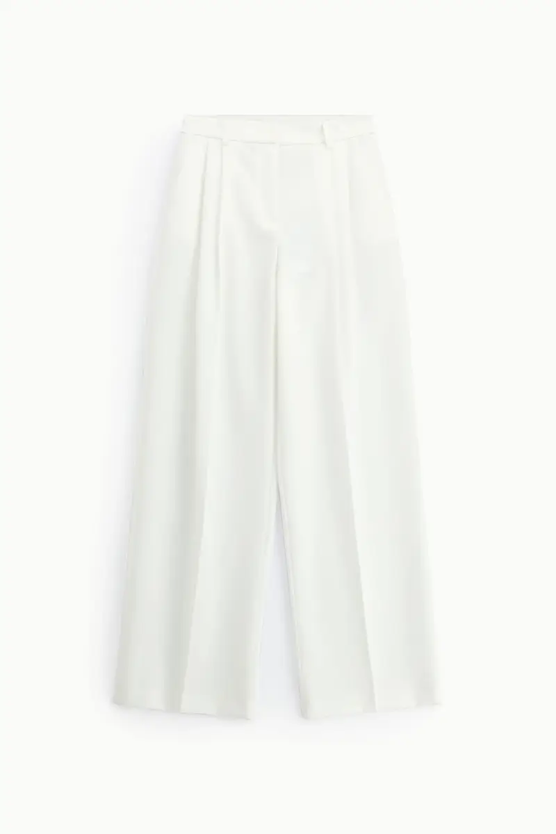 Pantaloni palazzo a vita alta con pince Milk