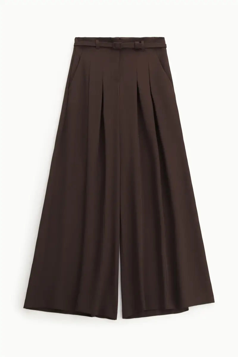 Pantaloni palazzo a vita alta con pince Moro