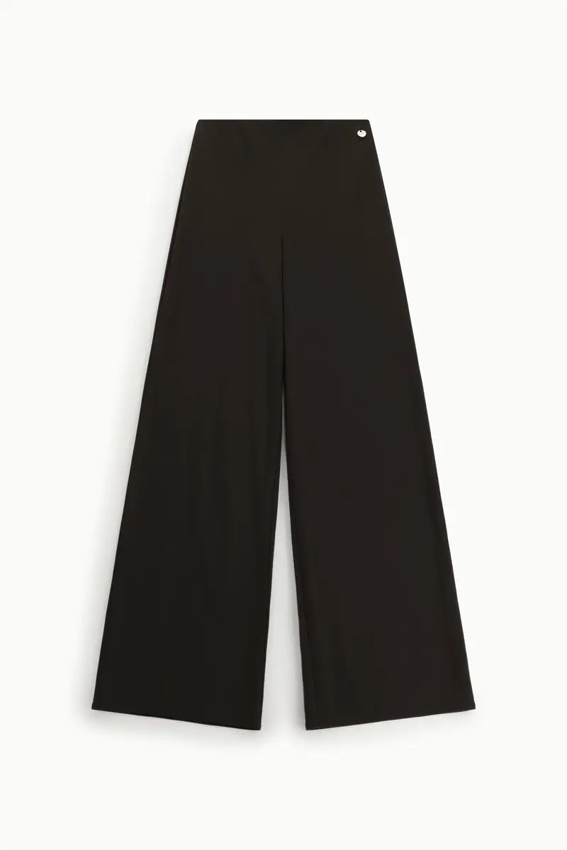 Pantaloni palazzo a vita alta linea ampia Moro