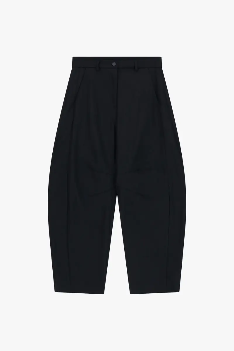 Pantaloni palazzo ampi vita alta pinces Nero