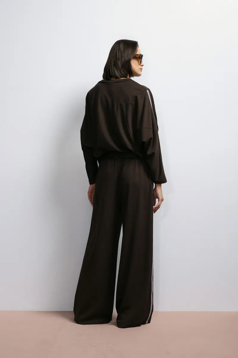 Pantaloni palazzo con fascia in vita Moro miniatura 4