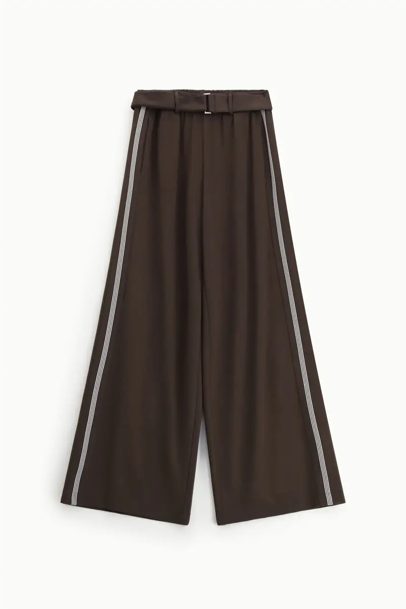 Pantaloni palazzo con fascia in vita Moro