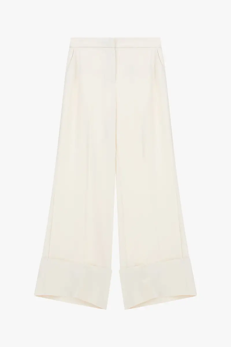 Pantaloni palazzo con risvolto ampio e vita alta Zinco