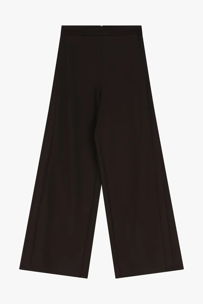 Pantaloni palazzo eleganti a vita alta Moro