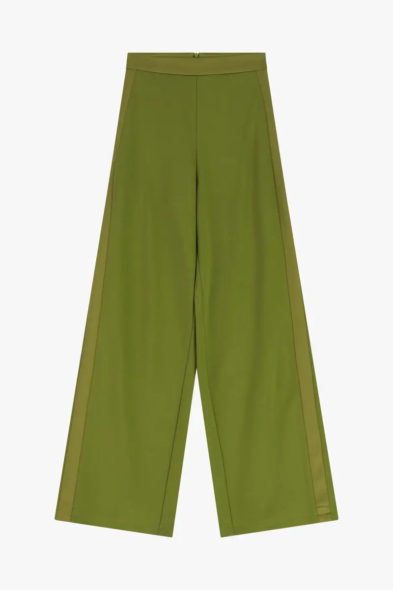 Pantaloni palazzo eleganti a vita alta Olio