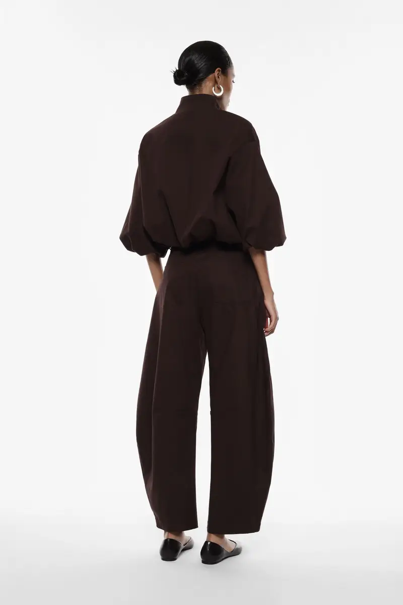 Pantaloni palazzo fit ampio vita alta Moro miniatura 4