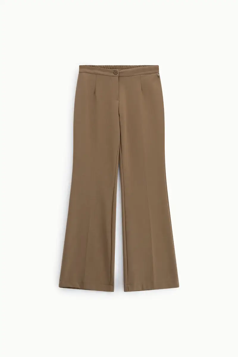 Pantaloni palazzo fit regolare vita media Avana