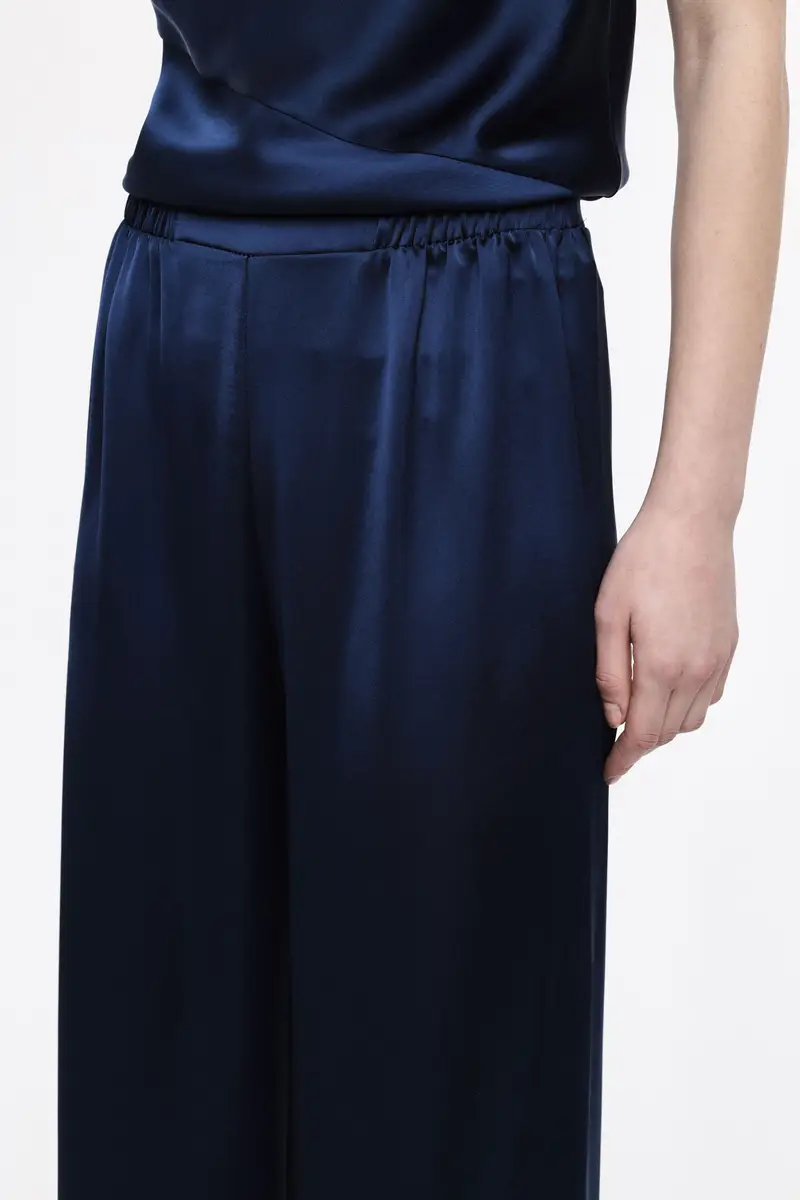 Pantaloni palazzo vestibilità ampia vita media Blu miniatura 2