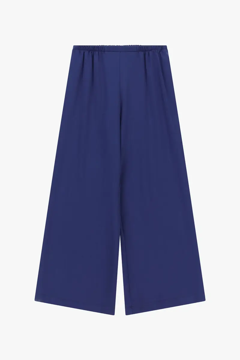 Pantaloni palazzo vestibilità ampia vita media Blu