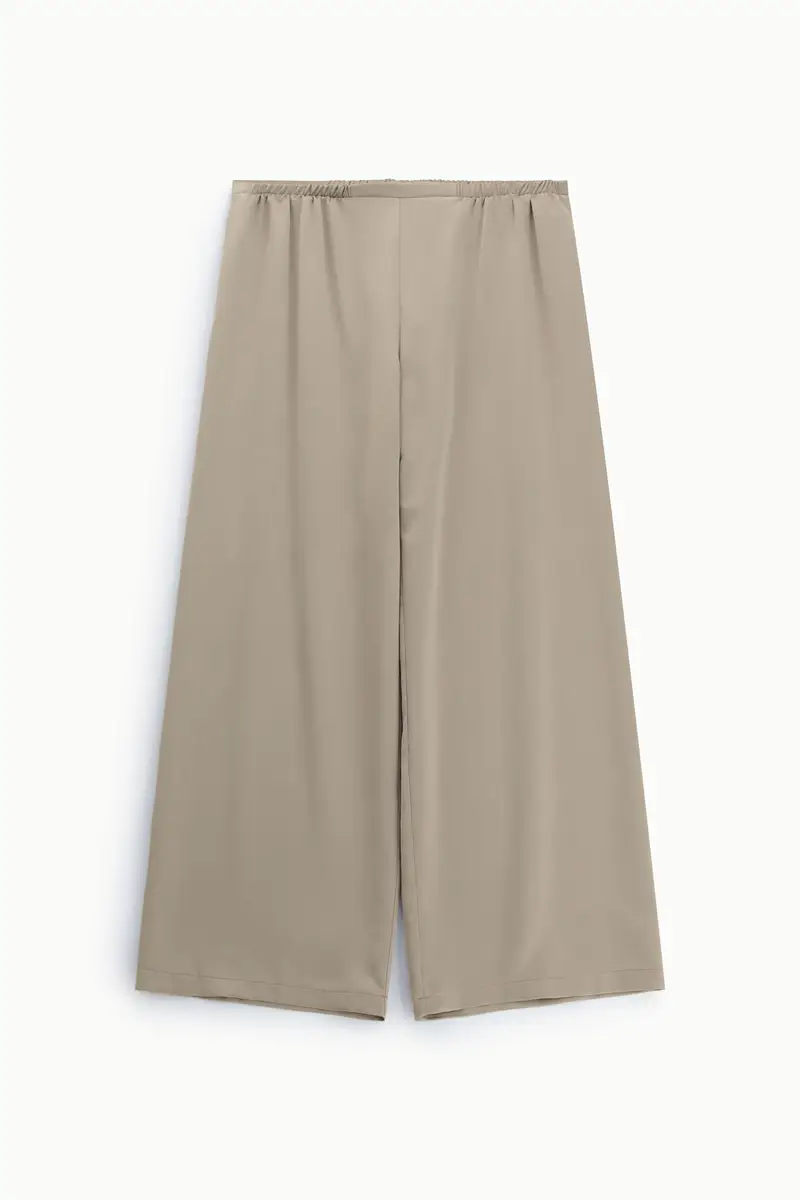 Pantaloni palazzo vestibilità ampia vita media Platino