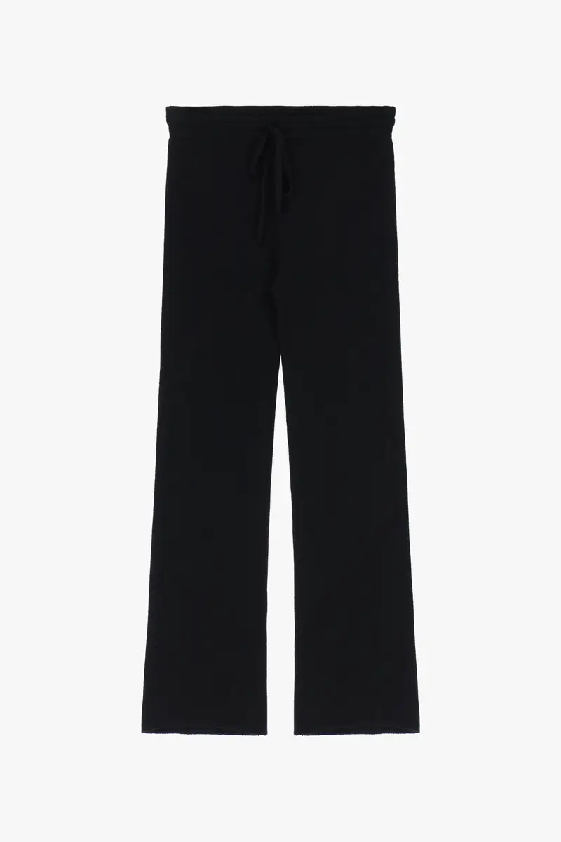 Pantaloni palazzo vestibilità morbida con cintura Nero