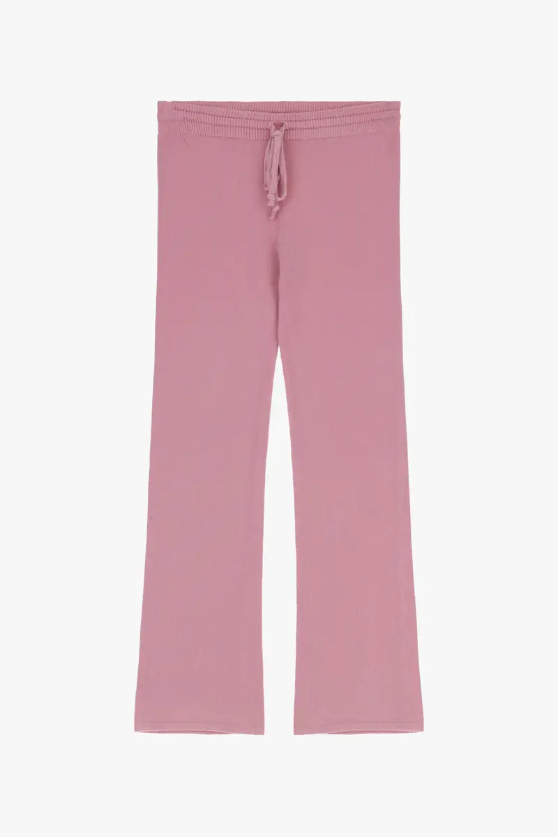 Pantaloni palazzo vestibilità morbida con cintura Rosa