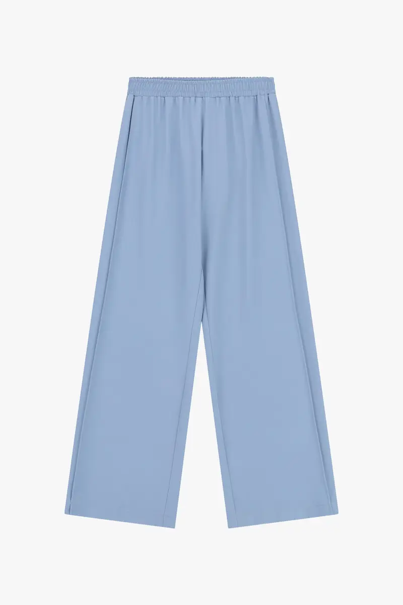 Pantaloni palazzo vestibilità morbida vita media Cielo