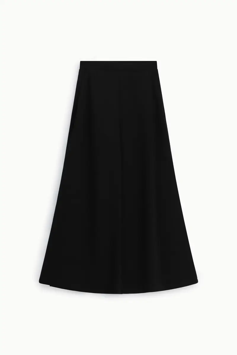 Pantaloni palazzo vita alta linea ampia Nero