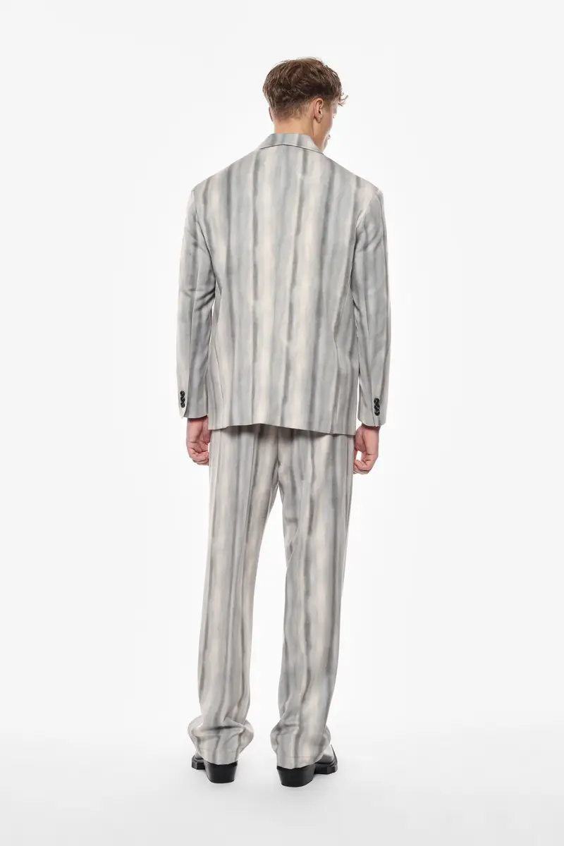 Pantaloni regular-fit a righe Panna miniatura 3