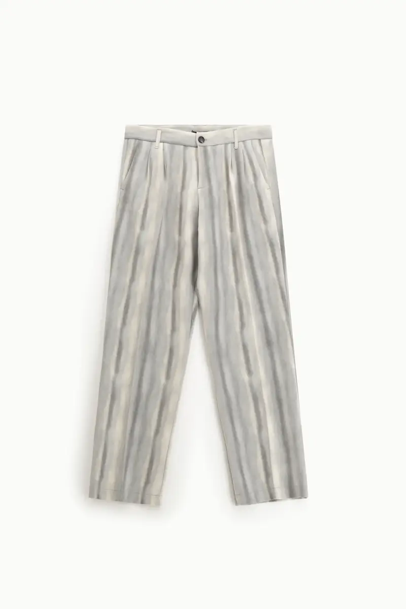 Pantaloni regular-fit a righe Panna