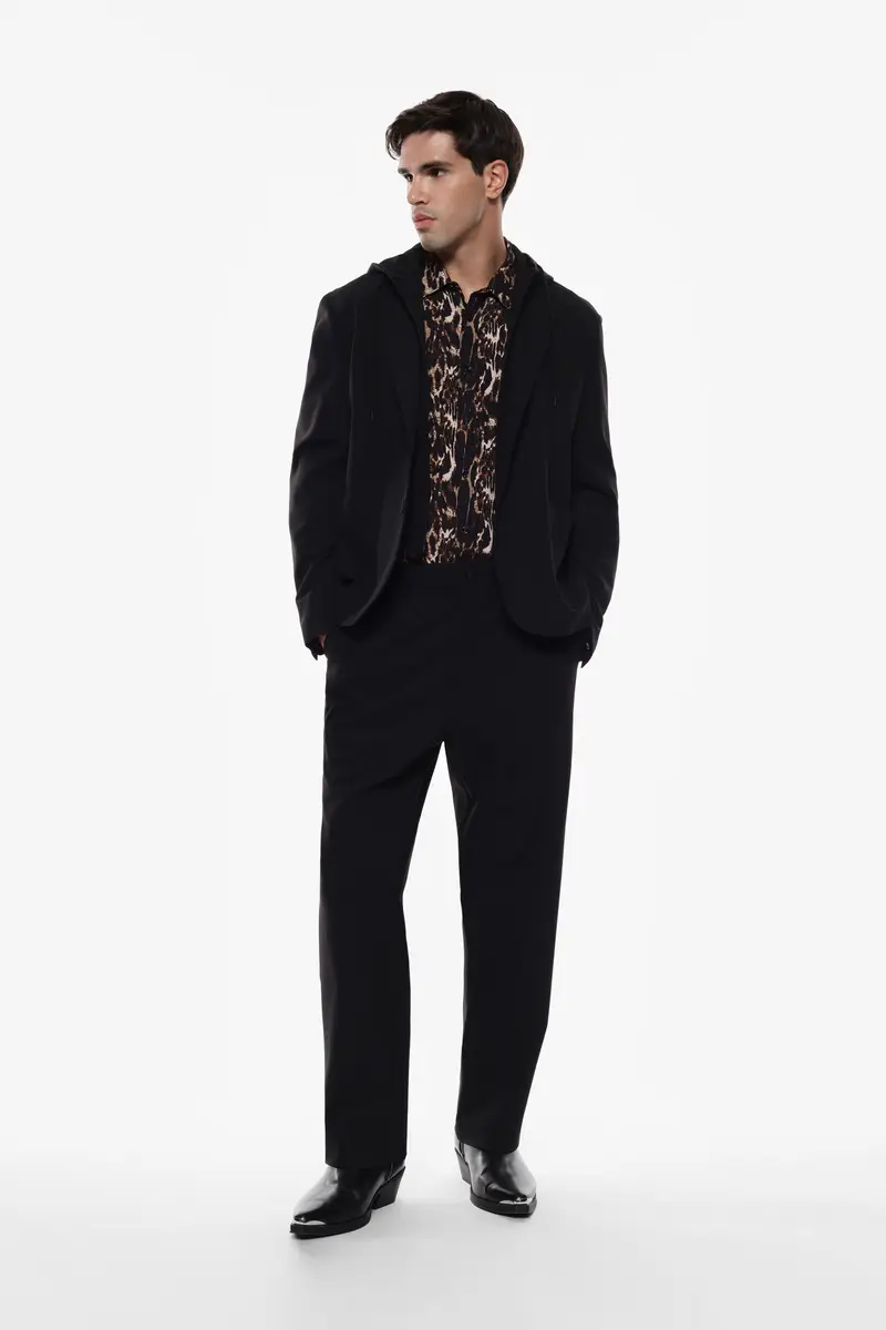 Pantaloni regular-fit a tinta unita Nero miniatura 2