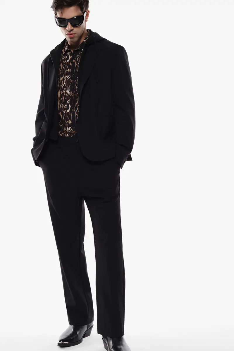 Pantaloni regular-fit a tinta unita Nero