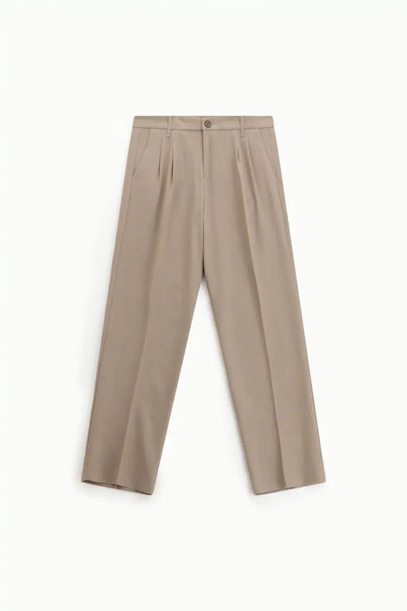 Pantaloni regular-fit a vita media Camel