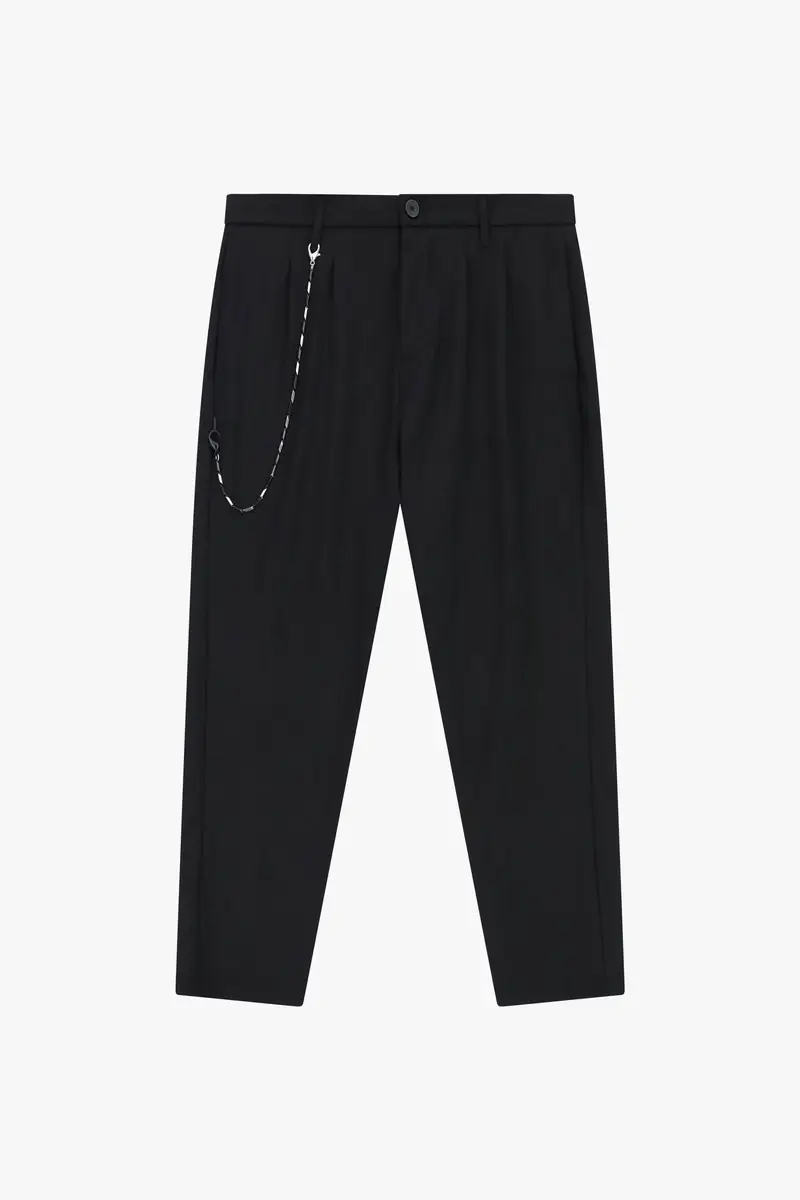 Pantaloni regular-fit con catena Nero