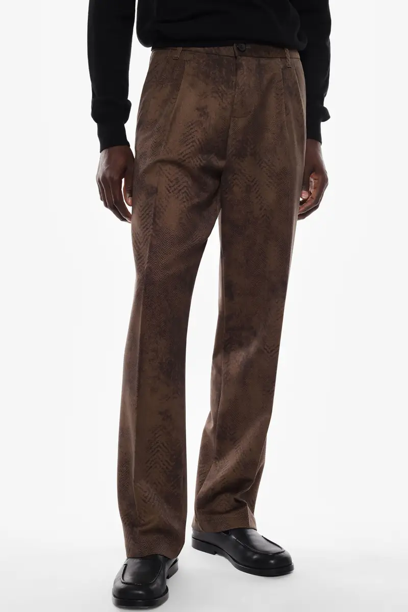 Pantaloni regular fit con stampa astratta Moro miniatura 4