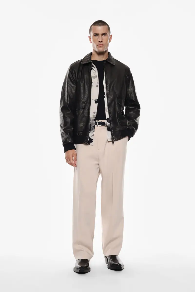 Pantaloni regular-fit tinta unita Beige miniatura 2