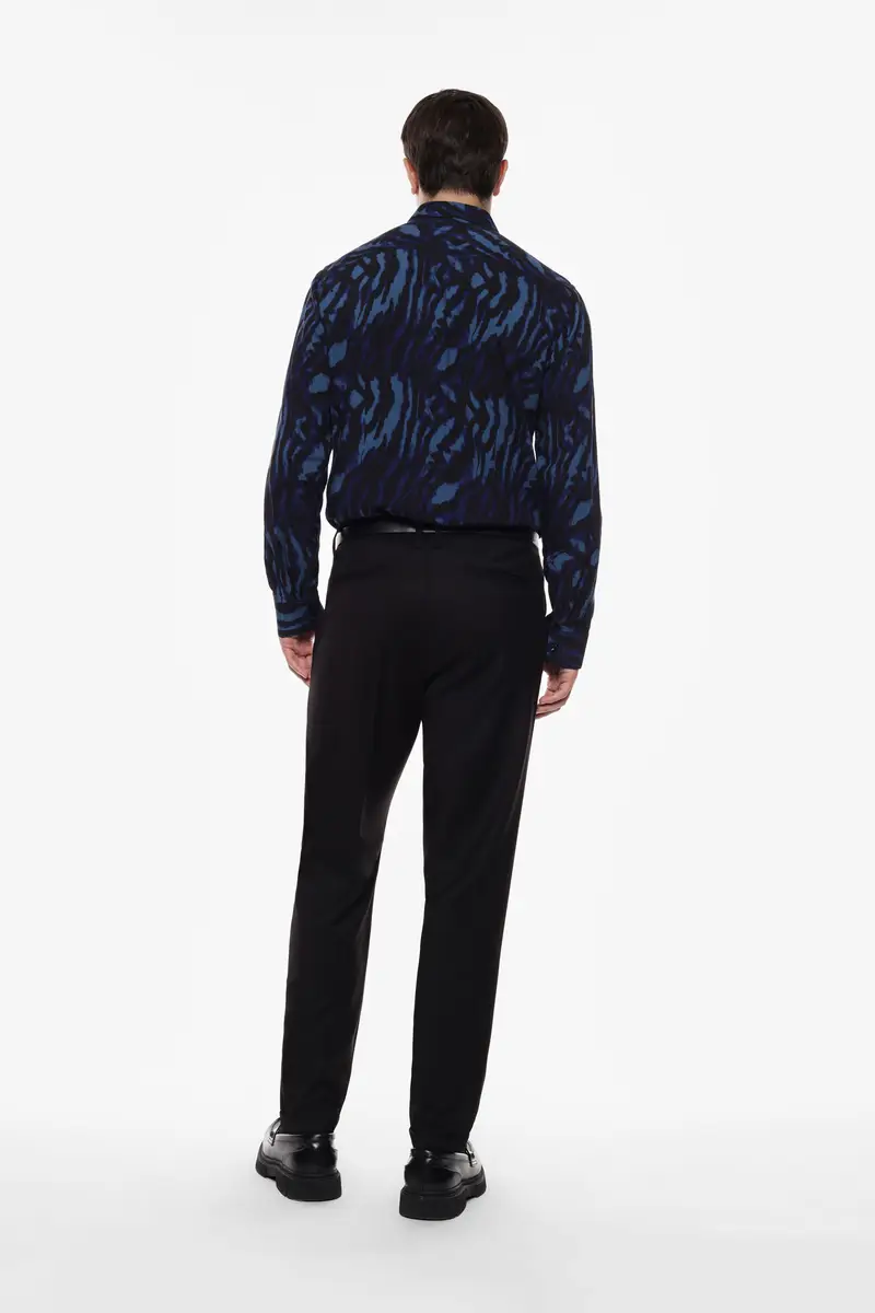 Pantaloni regular-fit tinta unita Nero miniatura 3