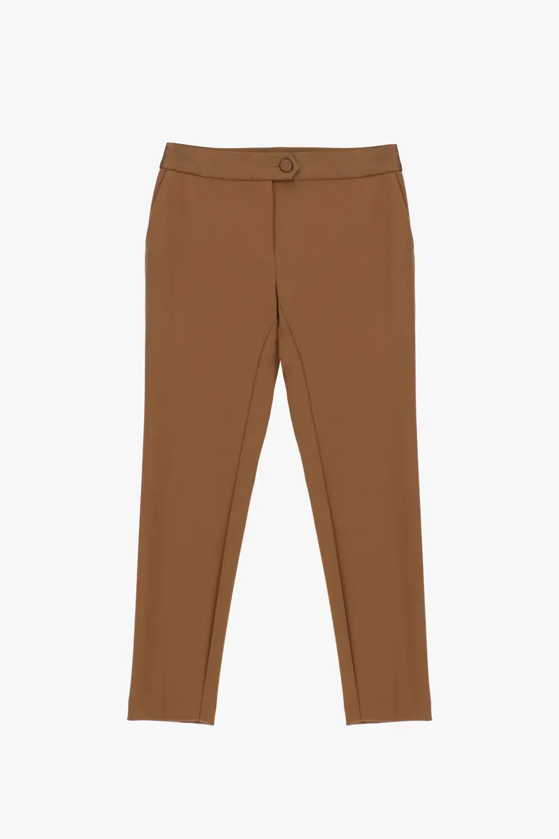 Pantaloni sartoriali a sigaretta Castagna