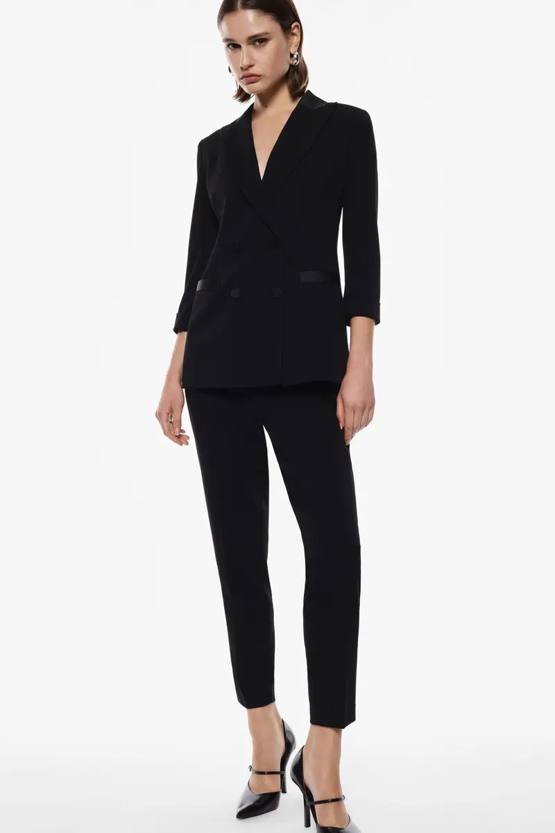 Pantaloni sartoriali a sigaretta Nero miniatura 3