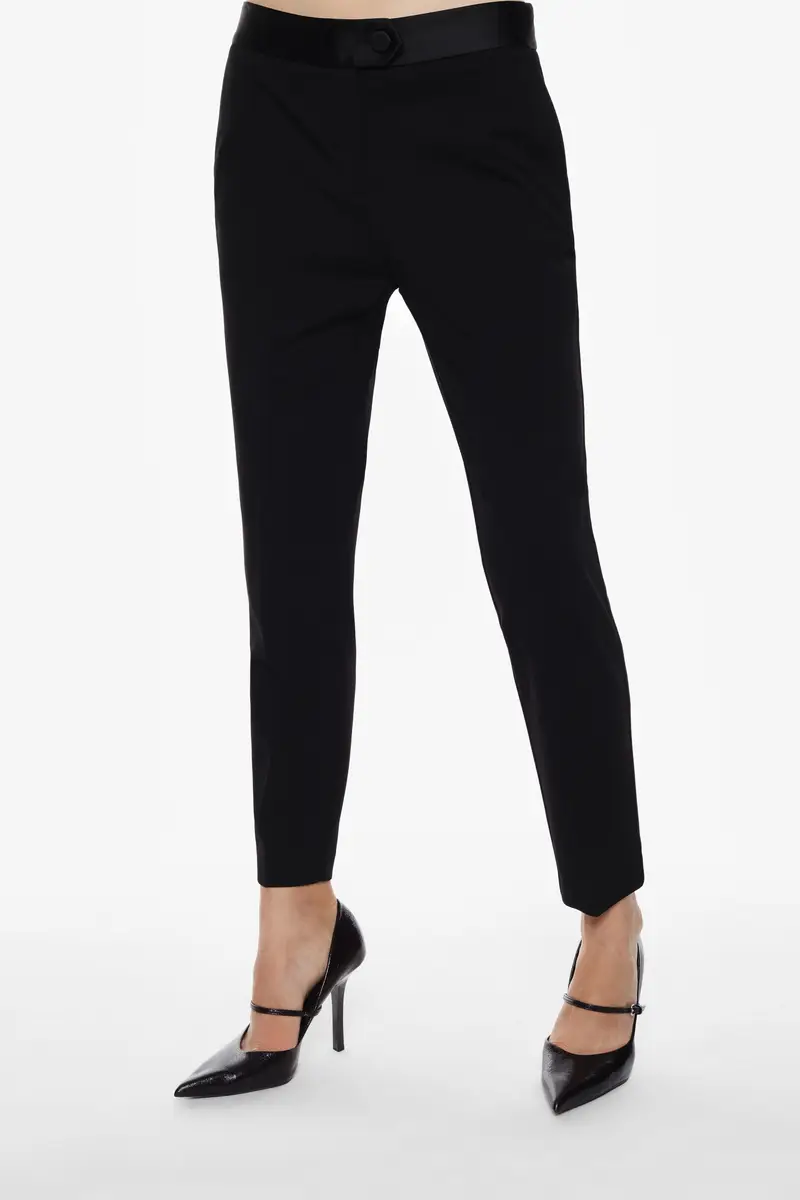 Pantaloni sartoriali a sigaretta Nero miniatura 4