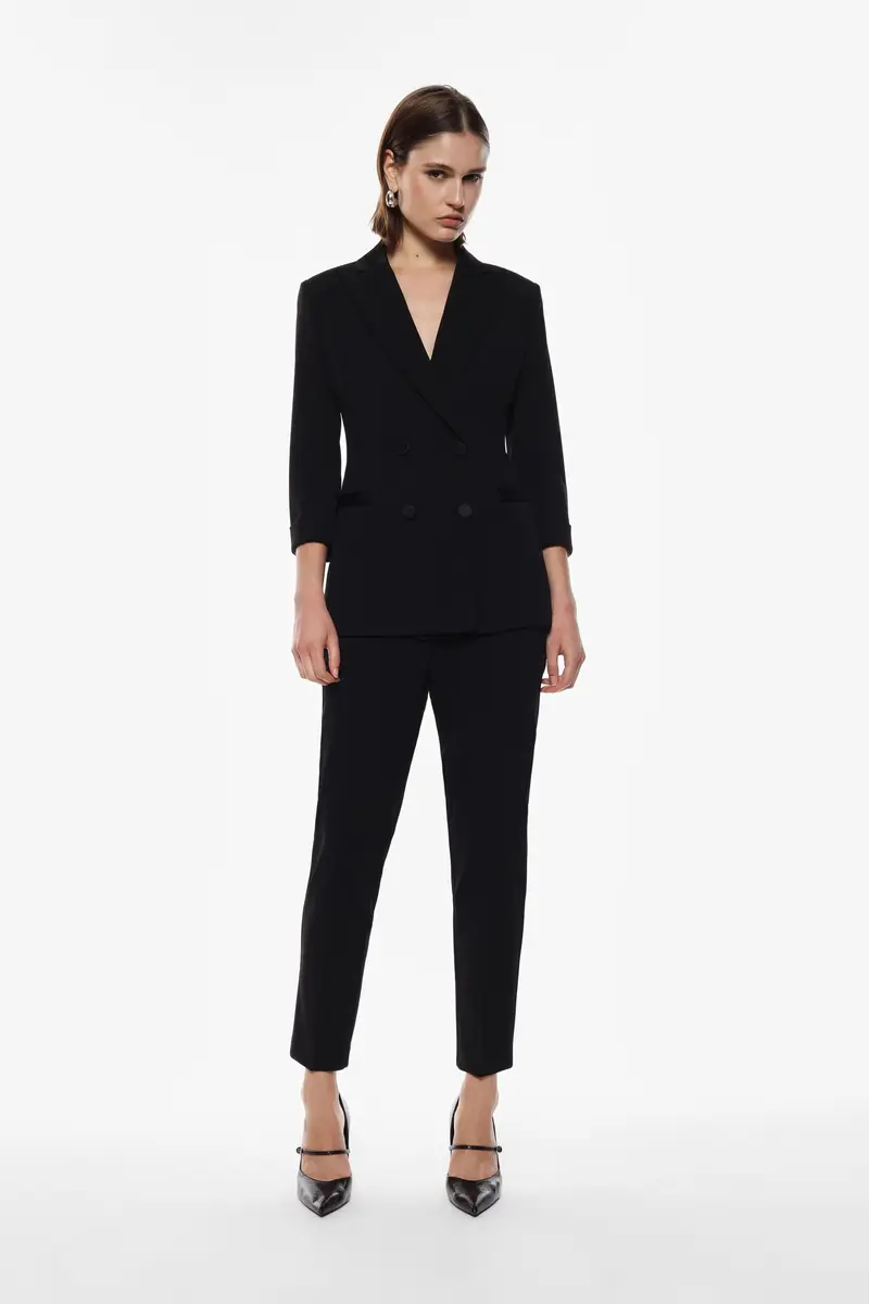 Pantaloni sartoriali a sigaretta Nero miniatura 2