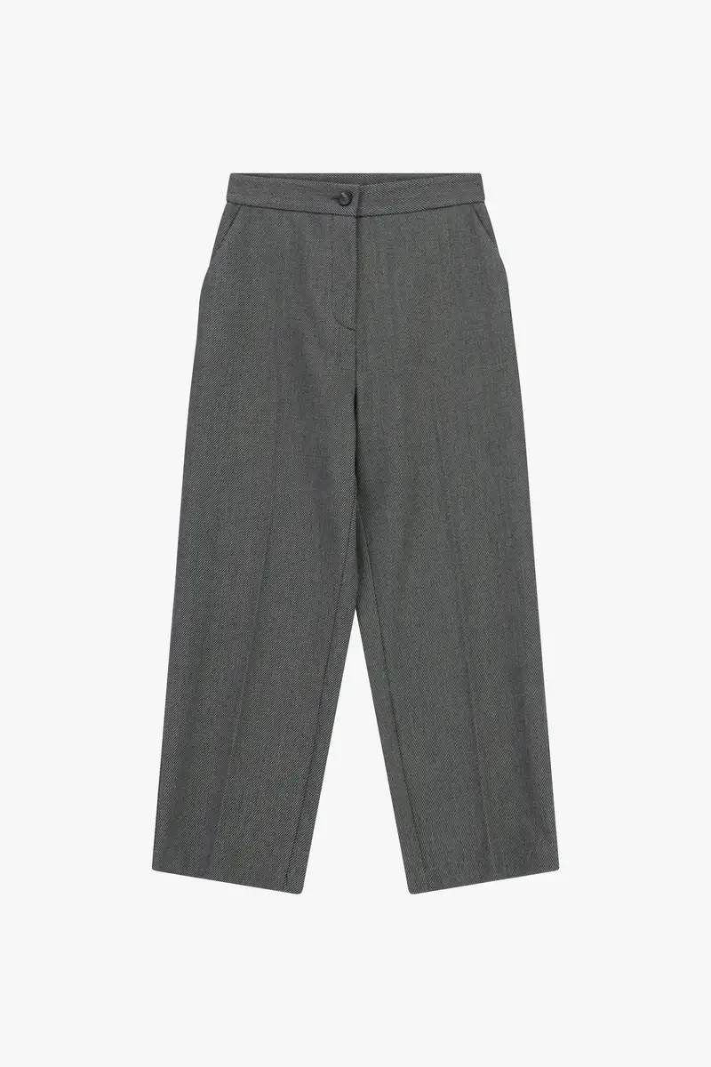 Pantaloni sartoriali cropped con piega frontale Grigio