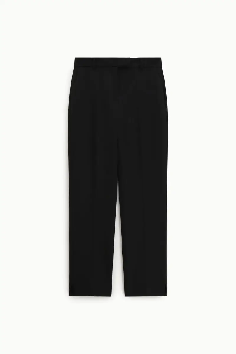 Pantaloni sartoriali regular fit con piega centrale Nero