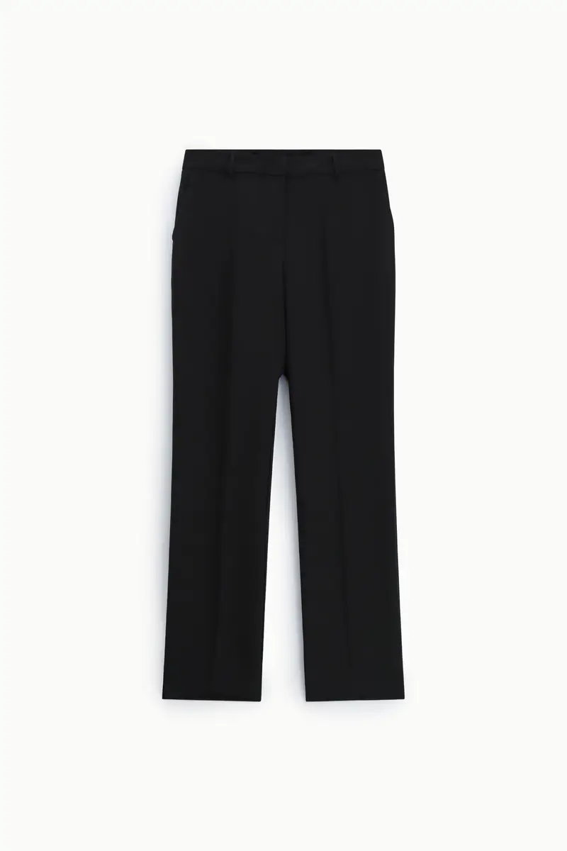 Pantaloni sartoriali regular-fit con piega centrale Nero