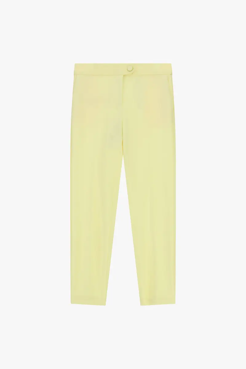 Pantaloni sartoriali vita alta chiusura con bottone Canarino