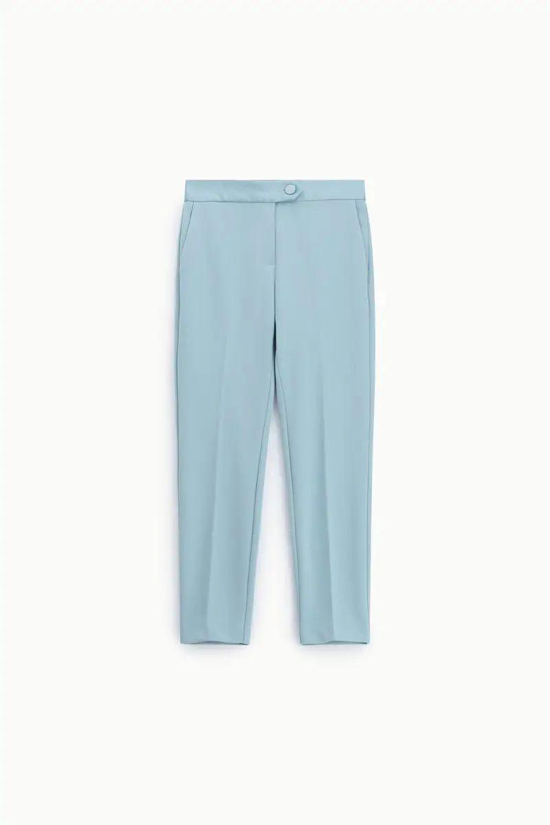 Pantaloni sartoriali vita alta chiusura con bottone New sky