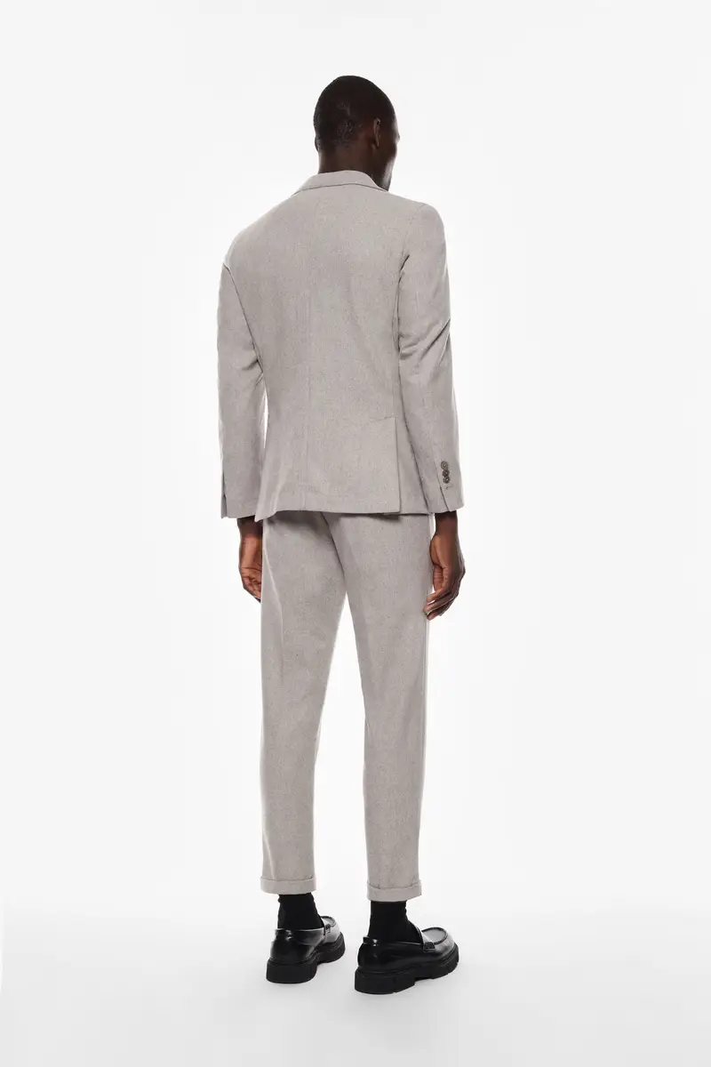 Pantaloni slim-fit a tinta unita Grigio chiaro miniatura 2