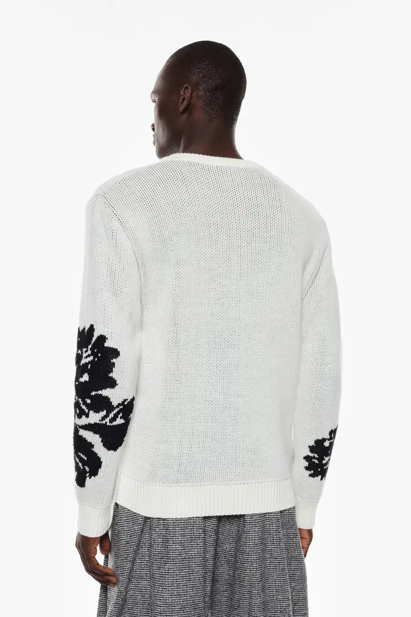 Pullover a maniche lunghe con stampa Panna miniatura 3