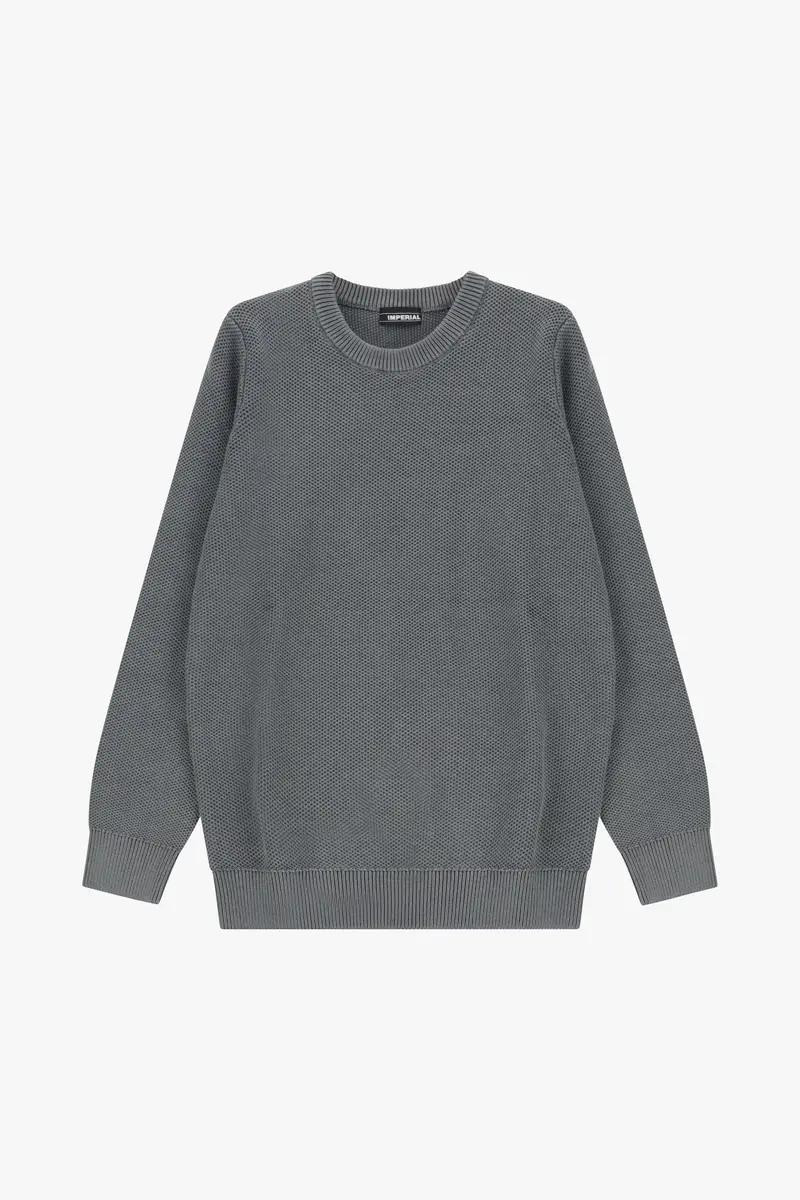 Pullover con scollo tondo e maniche lunghe Grigio scuro