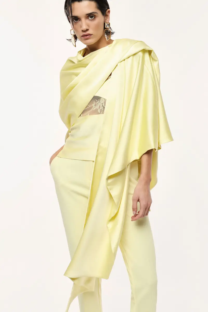 Scialle effetto satin Canarino miniatura 2