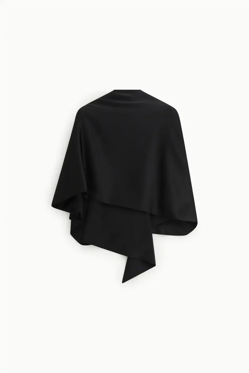 Scialle effetto satin Nero