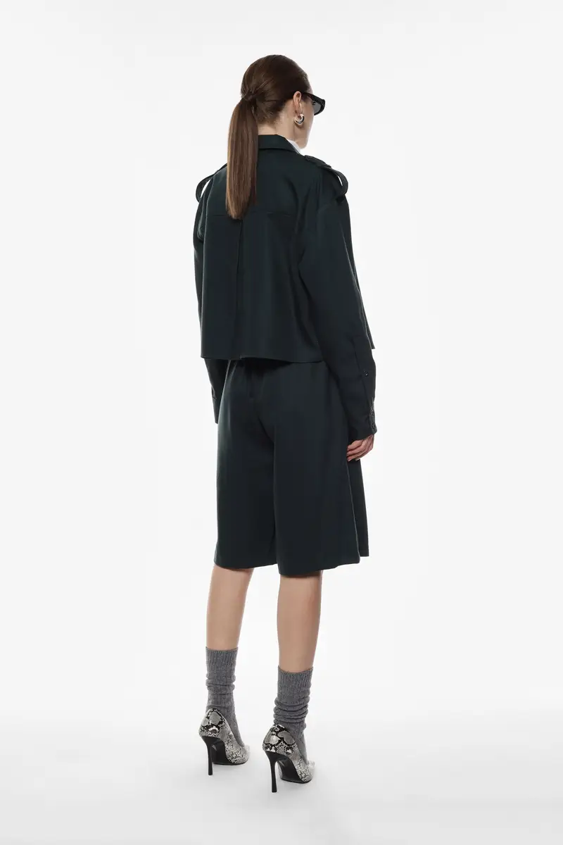 Shorts a vita media con tasche laterali Verdone miniatura 3