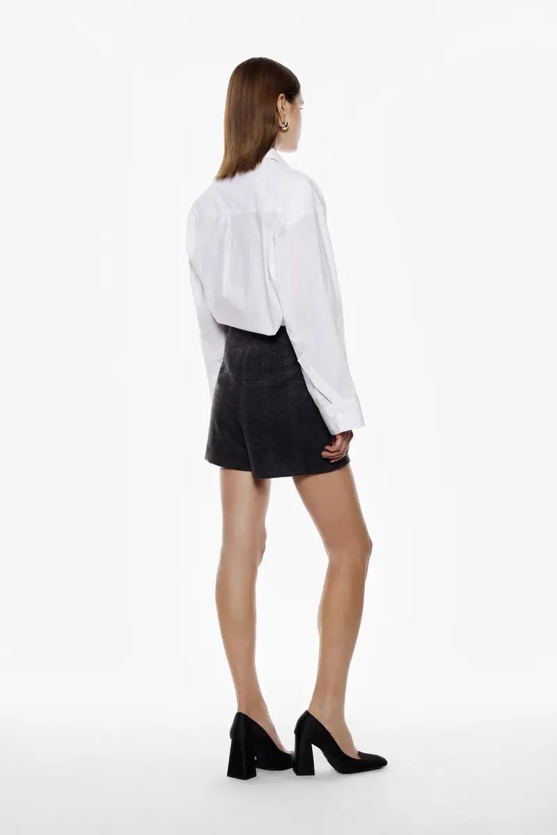 Shorts regular-fit con motivo a quadri sartoriale Grigio miniatura 2