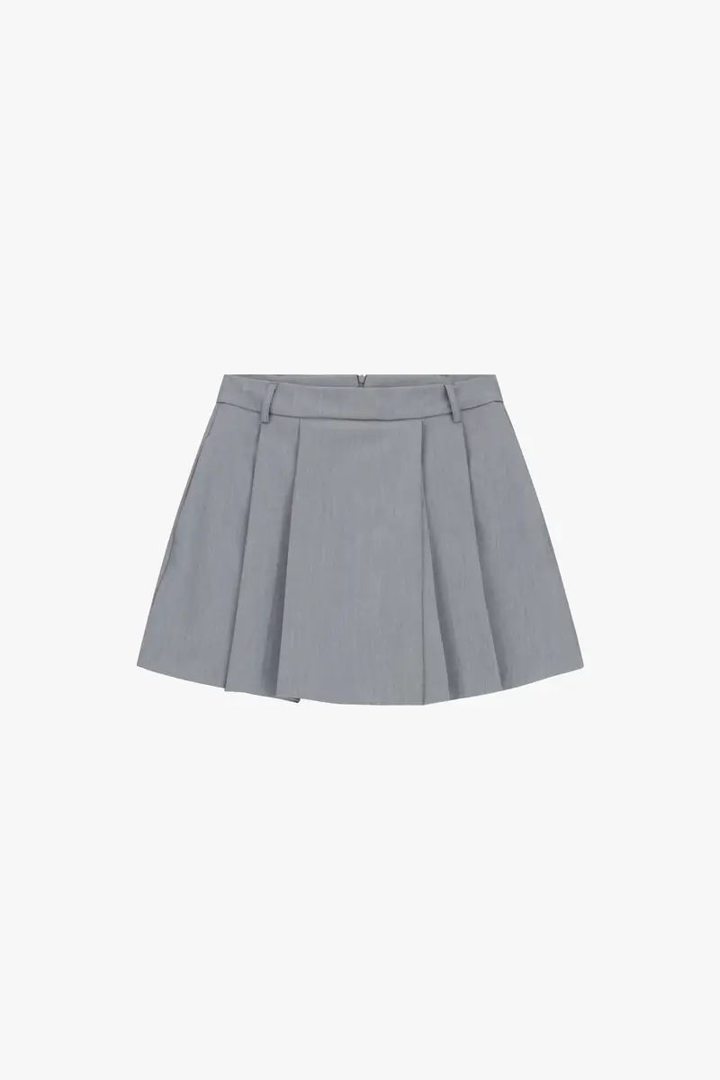 Skorts con pieghe e passanti in vita Grigio chiaro